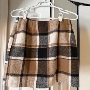 Amazon Plaid Mini Skirt in Tan and Black